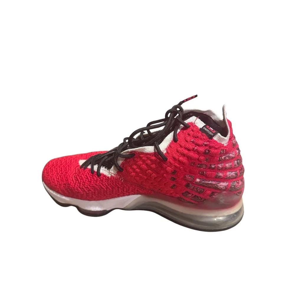 Nike Lebron 17 Air Max Uptempo Red Black Size 9.5 Basketball‎ Shoes KnitPosite